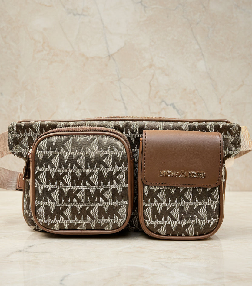 MICHAEL KORS HANOVER MEDIUM JACQUARD BELTBAG/BODY BAG