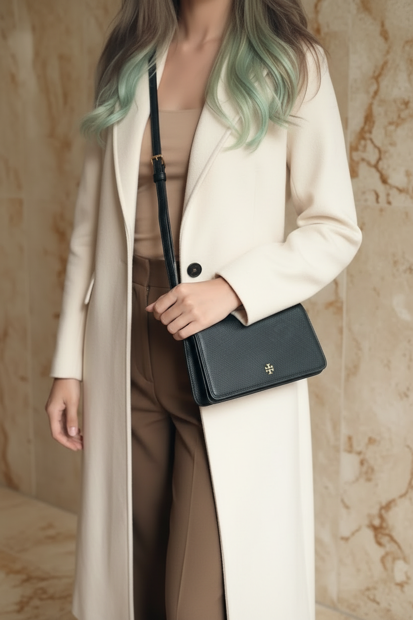 TORY BURCH EMERSON CROSSBODY -  BLACK