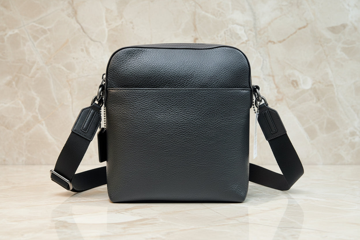 COACH HOUSTON FLIGHT BAG - SMOOTH LEATHER BLACK