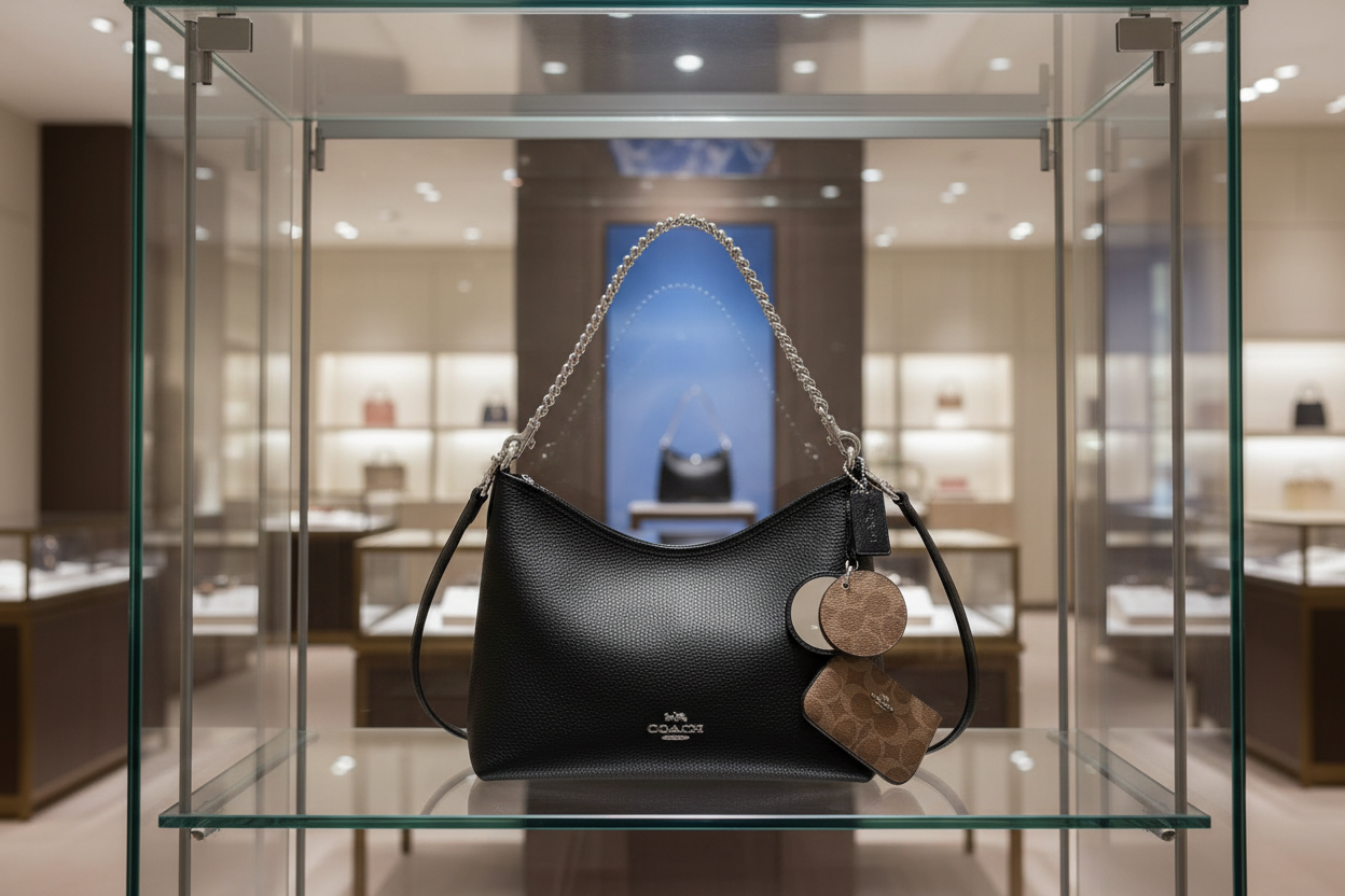 حقيبة كوتش متوسطة الحجم بلون الغار - أسود