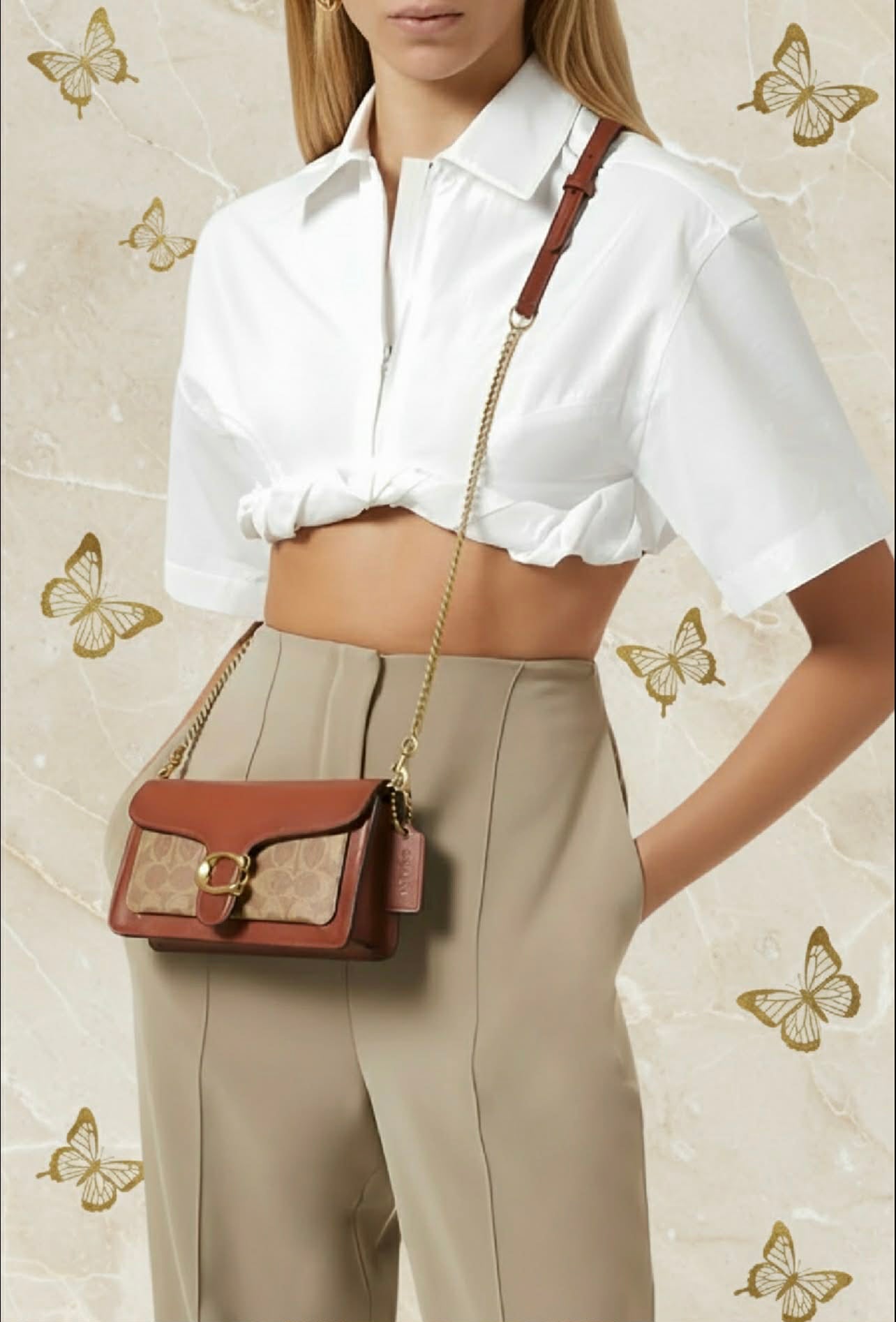 Coach Tabby Chain Clutch In Signature Canvas 21