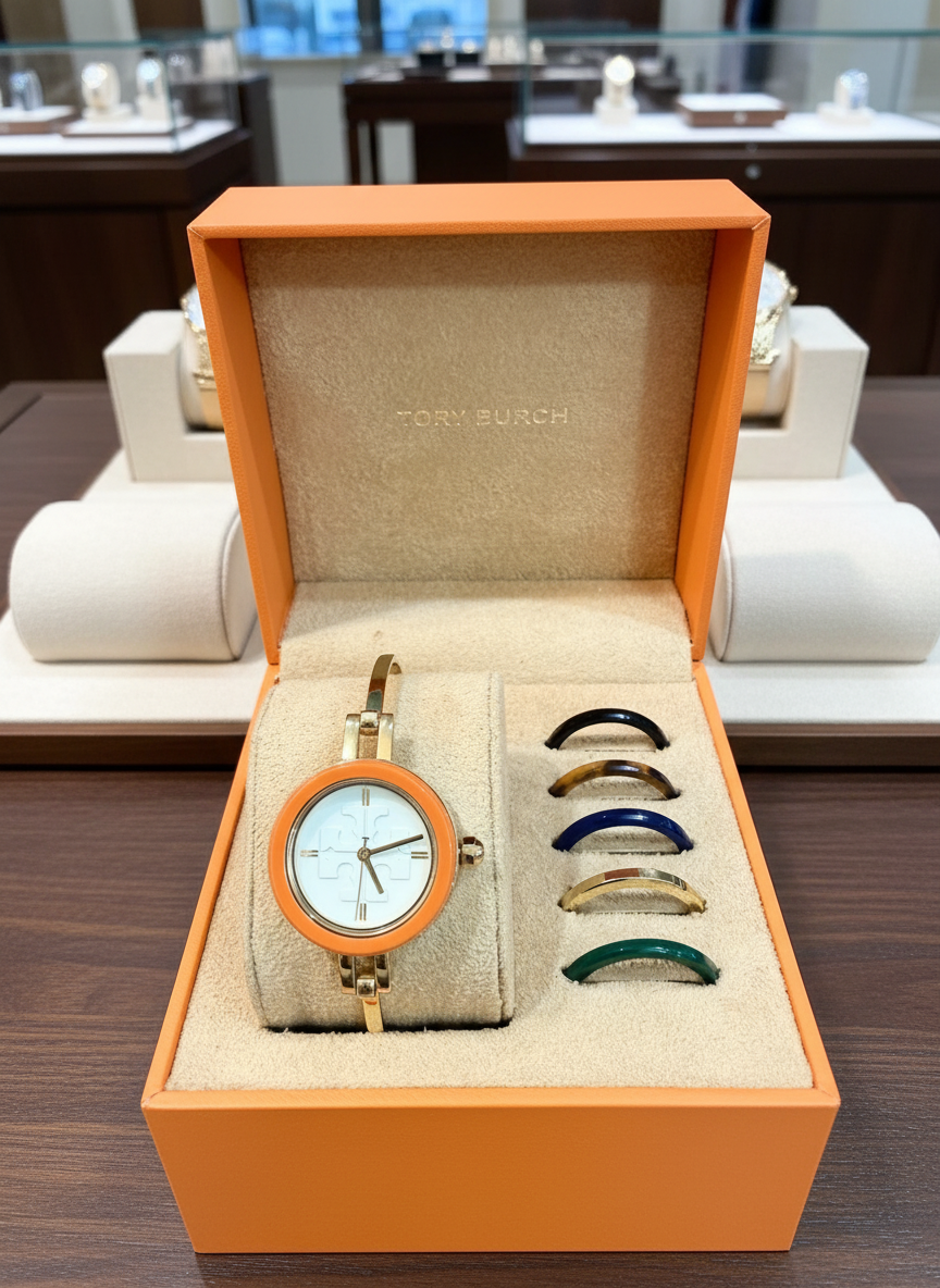 ساعة توري بورش الصغيرة ذات الأزرار القابلة للتبديل