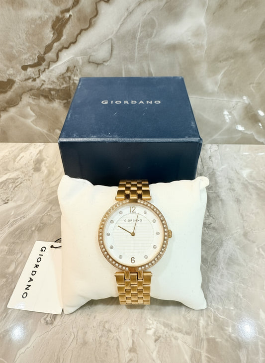 ساعة جيوردانو نسائية - لون ذهبي وردي