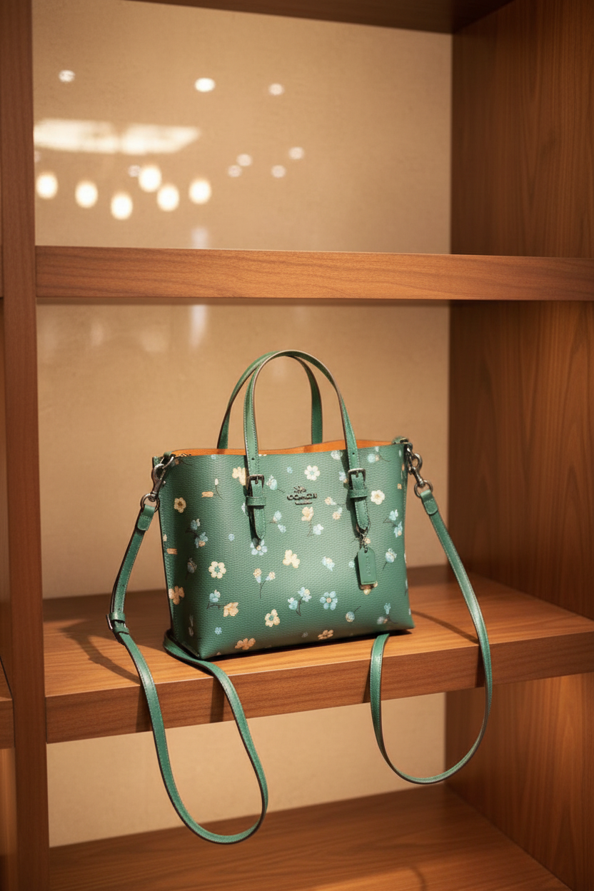 ‼️ SALE ‼️ COACH MOLLIE TOTE 25 WITH MYSTICAL FLORAL PRINT IN GREEN MULTI