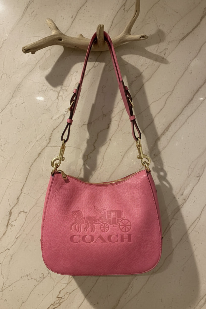 SALE‼️‼️COACH JES HOBO SHOULDER BAG - ROUGE/SILVER