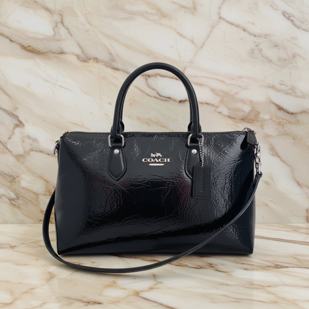 Coach Crinkled Patent Georgia Satchel