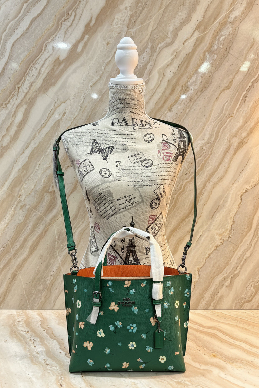 ‼️ SALE ‼️ COACH MOLLIE TOTE 25 WITH MYSTICAL FLORAL PRINT IN GREEN MULTI