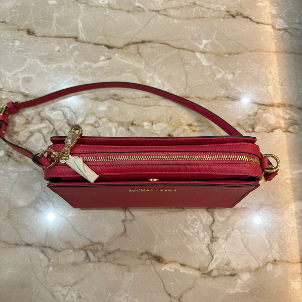 MICHAEL KORS LESLIE MESSENGER BAG - ELECTRIC PINK ( FUSCHIA COLOR )