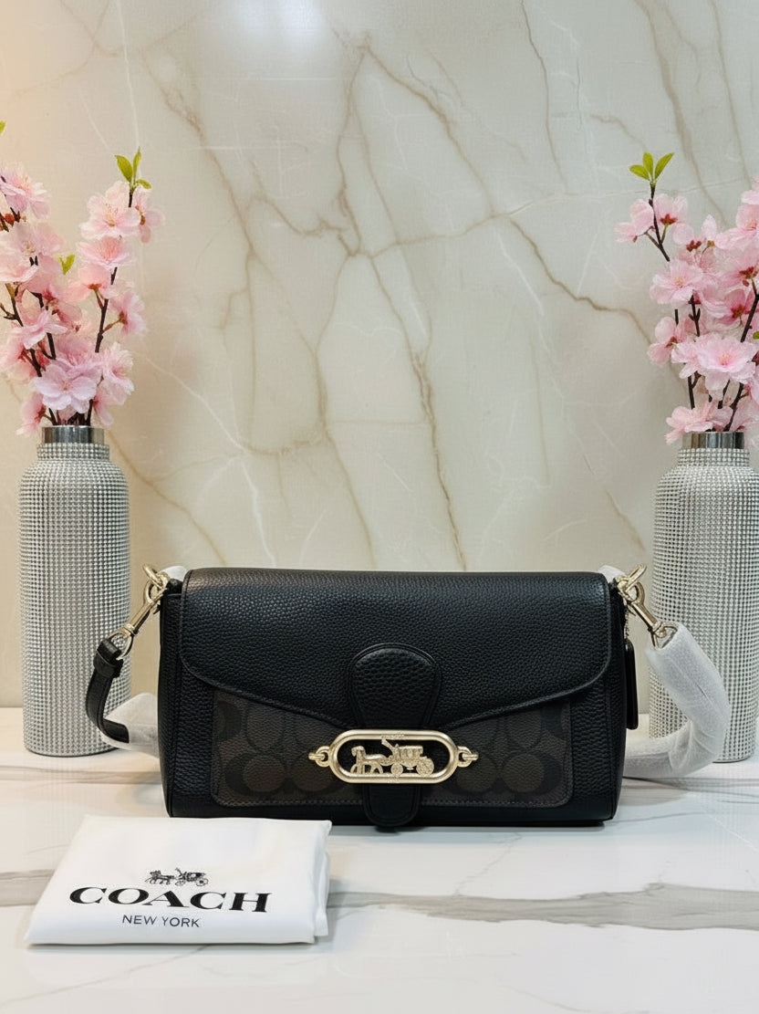 COACH JADE SHOULDER BAG/CROSSBODY BAG - SIGNATURE CANVAS & PEBBLE LEATHER