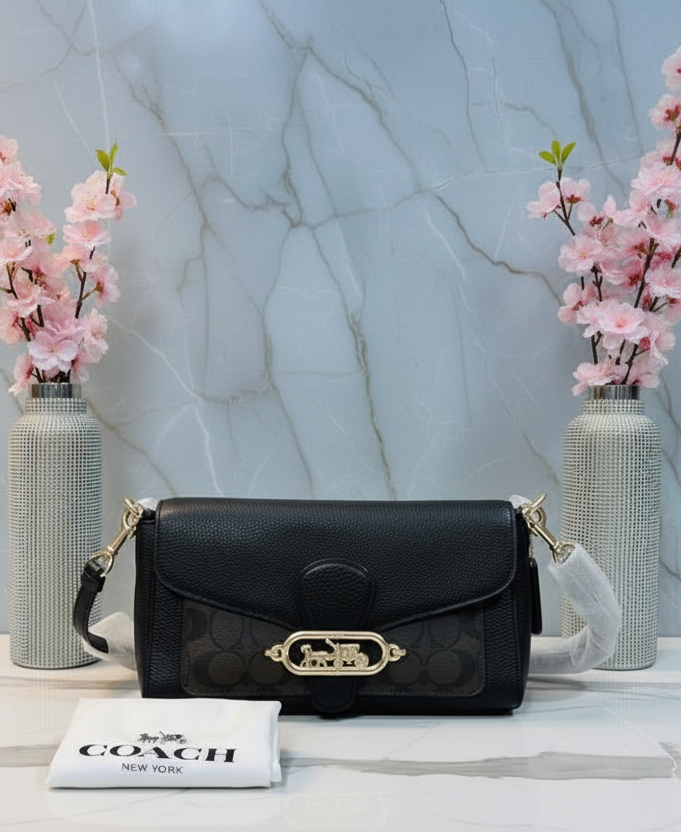 COACH JADE SHOULDER BAG/CROSSBODY BAG - SIGNATURE CANVAS & PEBBLE LEATHER