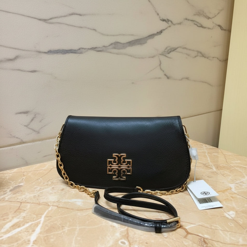 Tory Burch Britten Convertible Clitch Crossbody Chain Flap