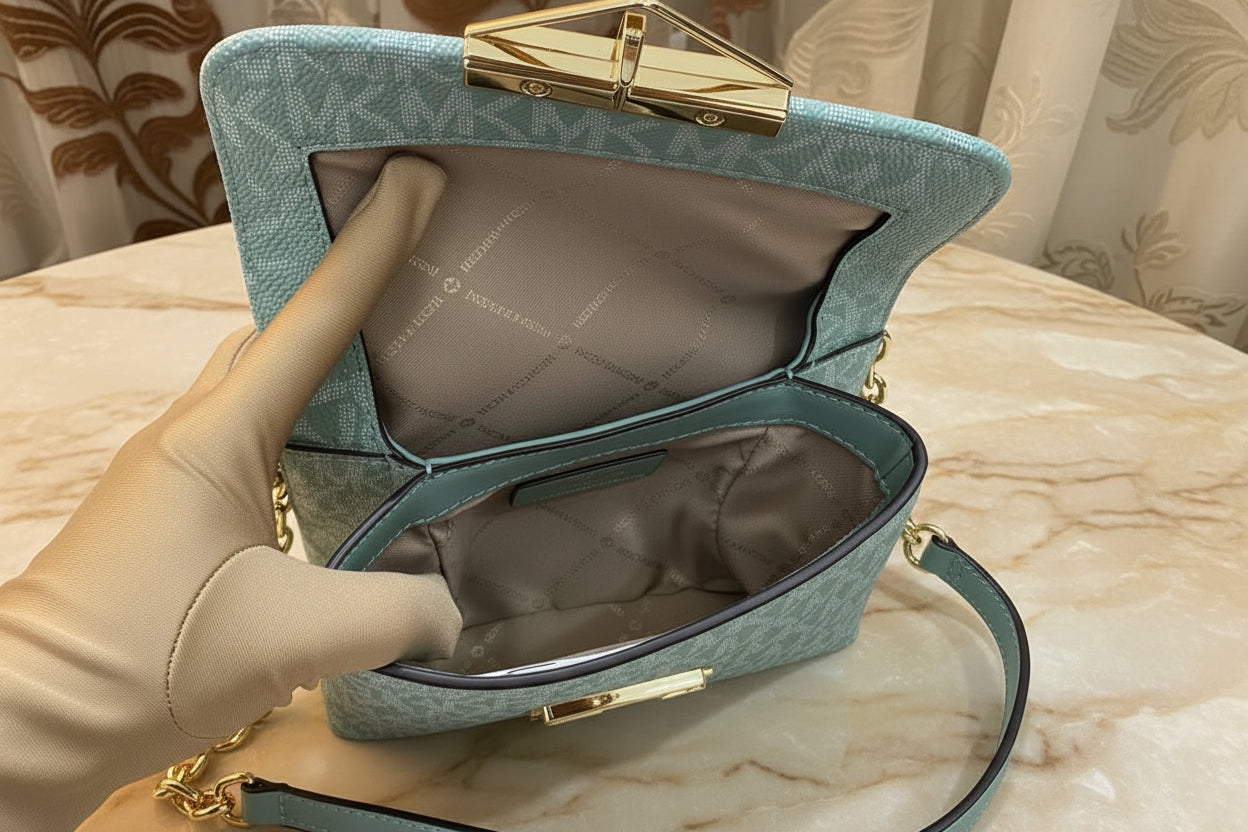 MICHAEL KORS MINI CECE - MONO SEA GREEN
