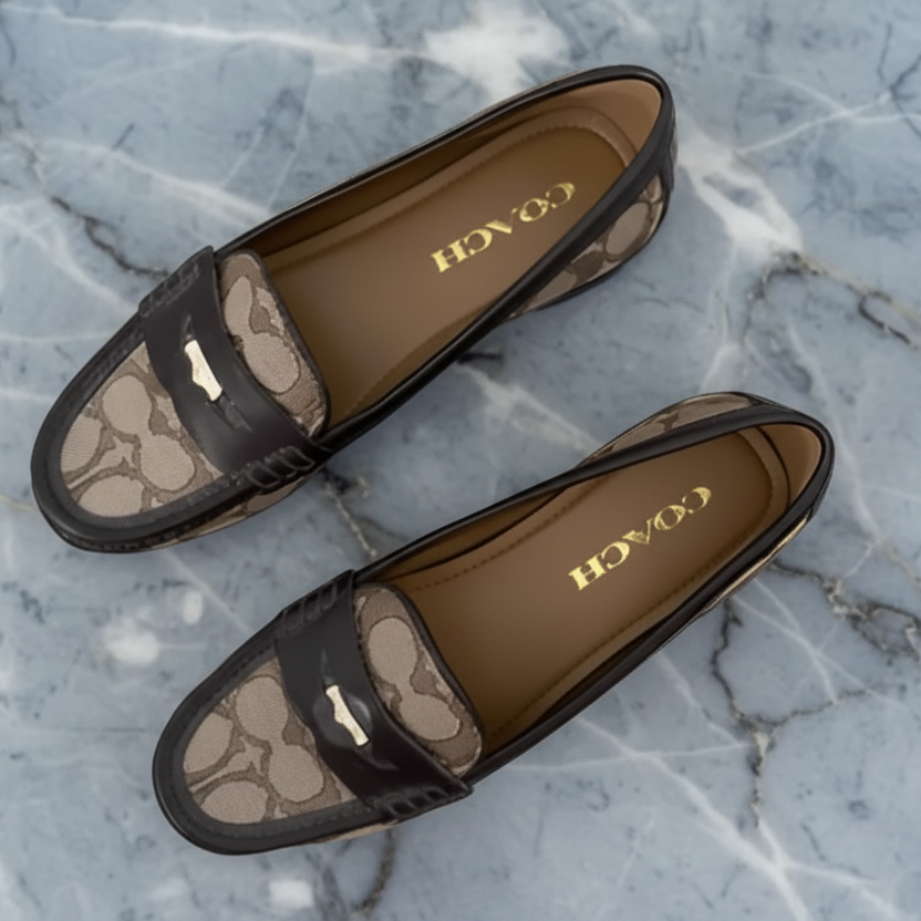 COACH JACQUARD FLAT SHOES