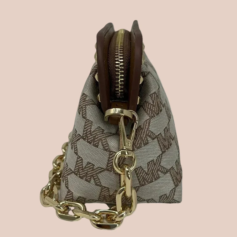 MICHAEL KORS JACQUARD LIVIA CLOUD SMALL CLUTCH/CROSSBODY