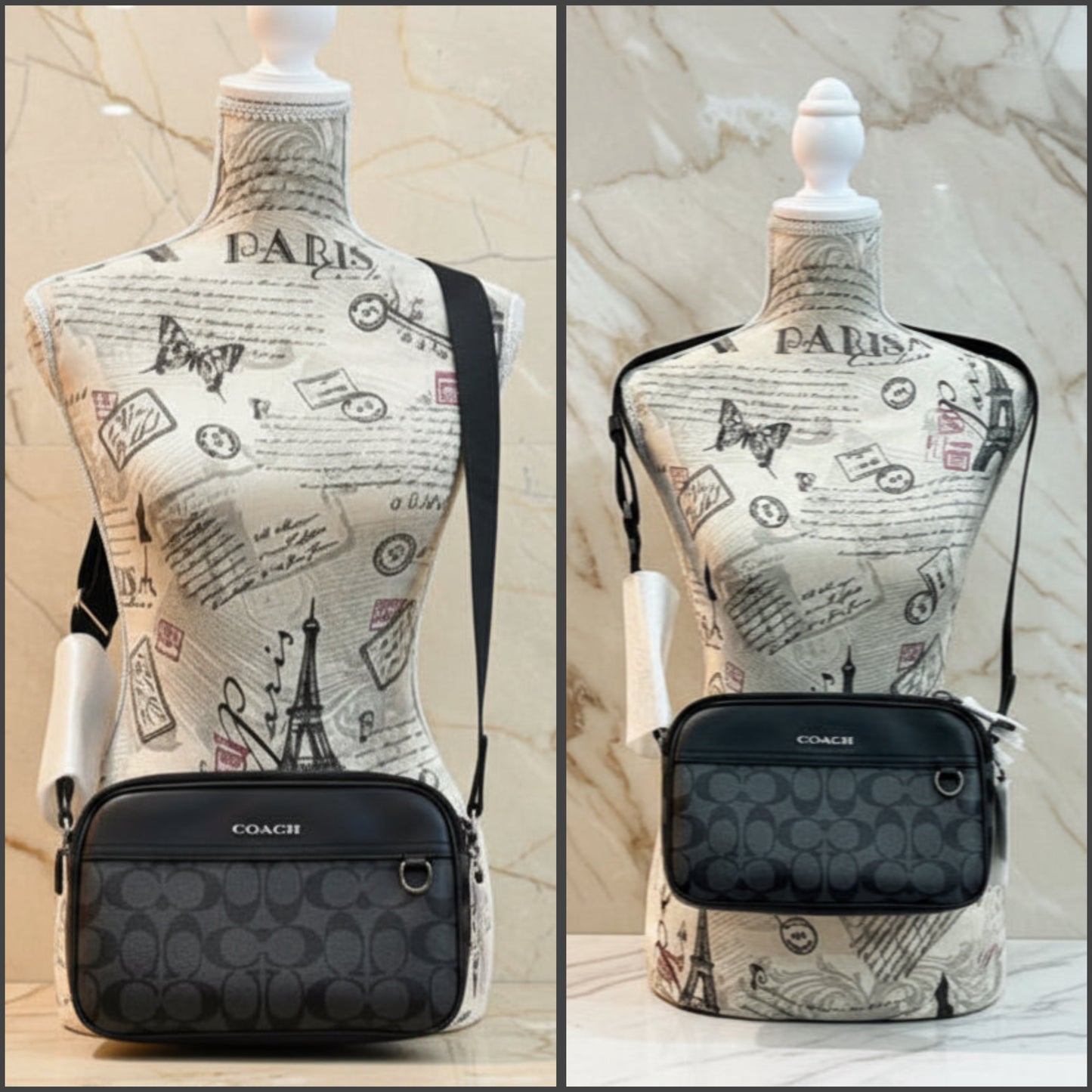 COACH GRAHAM CROSSBODY - SIGNATURE COATED CANVAS/CHARCOAL BLACK