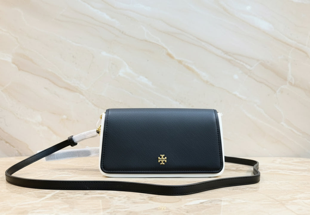 TORY BURCH EMERSON CROSSBODY -  BLACK