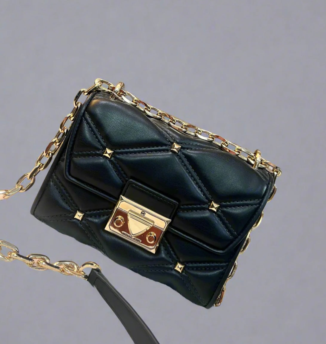 MICHAEL KORS SERENA VEGAN FLAP QUILTED CONVERTIBLE CHAIN SHOULDER BAG/CROSSBODY BAG