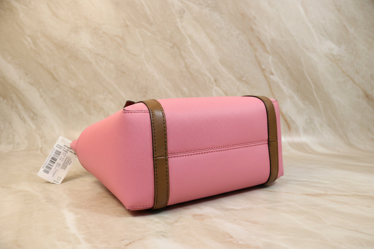 MICHAEL KORS SULLIVAN SATCHEL SMALL - SAFFIANO LEATHER - TEA ROSE MULTI