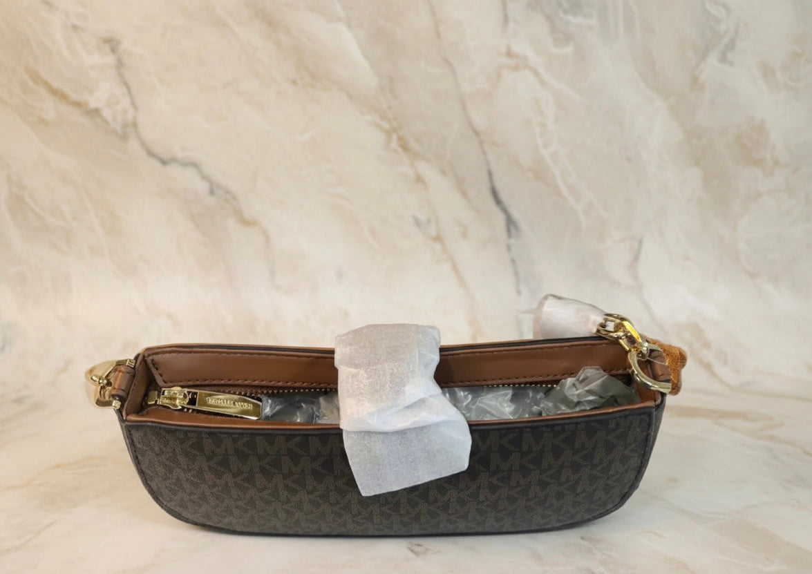 MICHAEL KORS CARMEN LEATHER POUCHETTE SHOULDER BAG ONLY