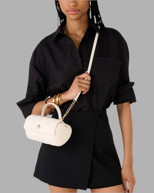 KATE SPADE QUILTED HEART BARREL TOP HANDLE/CROSSBODY - SMALL - MERINGUE
