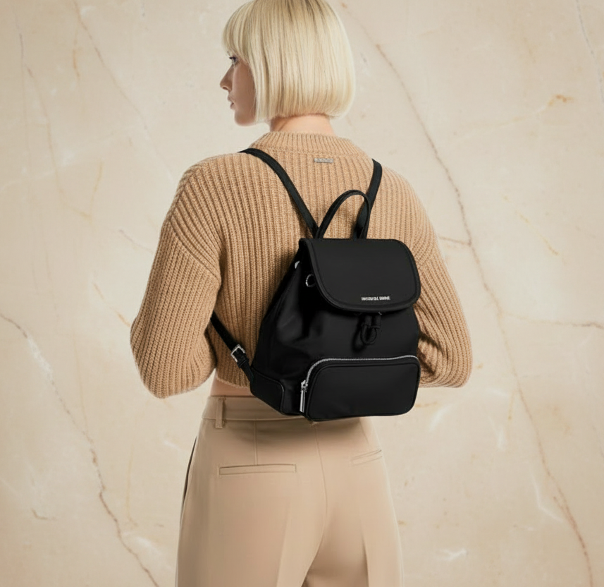 MICHAEL KORS CARA SMALL BACKPACK NYLON - BLACK