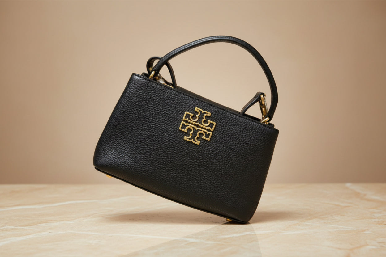 TORY BURCH MICRO BRITTEN SATCHEL - BLACK