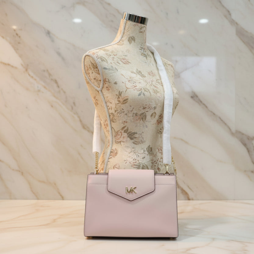 MICHAEL KORS MOTT SMALL CLUTCH/CROSSBODY - BLOSSOM PINK