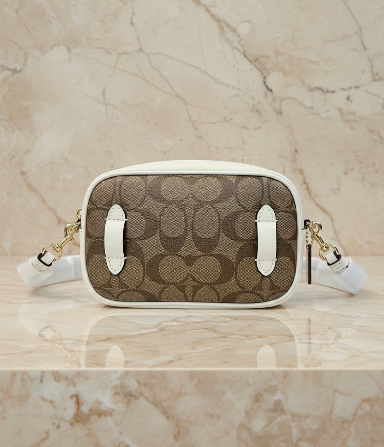 COACH 3 in 1 CONVERTIBLE CROSSBODY/BELTBAG/BODY BAG ( 1 CROSSBODY STRAP ONLY ) IN SIGNATURE KHAKI/IVORY