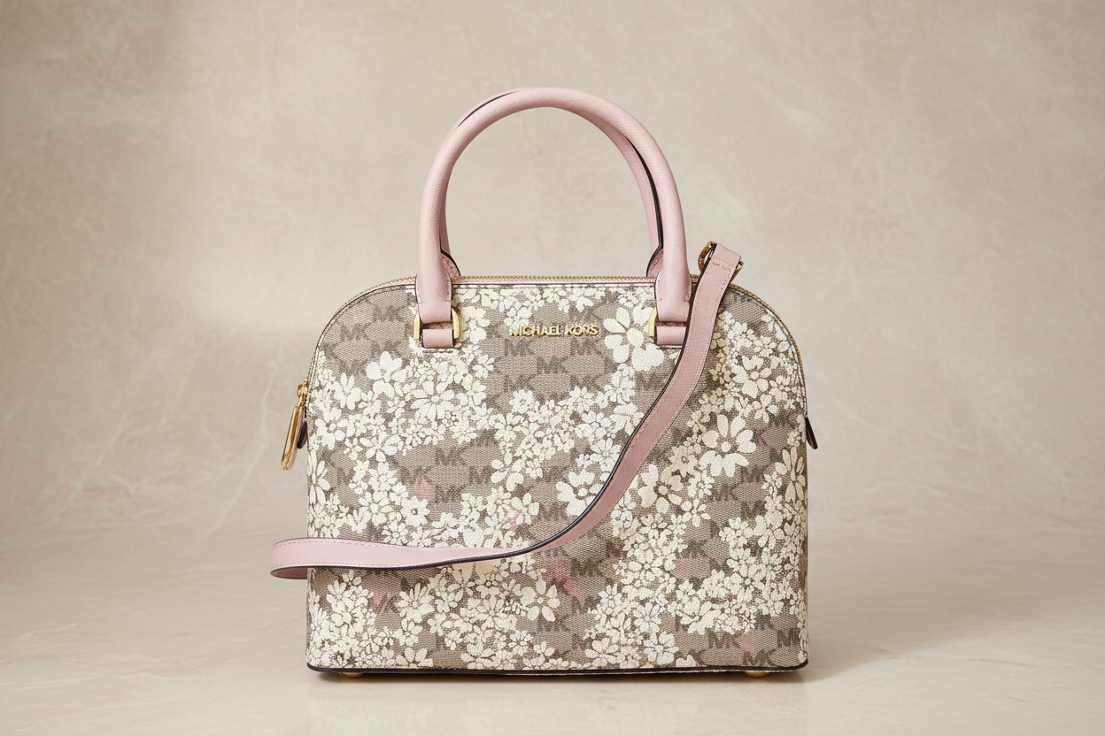 MICHAEL KORS CINDY SATCHEL DOME MEDIUM - SPRING FLORAL PRINT