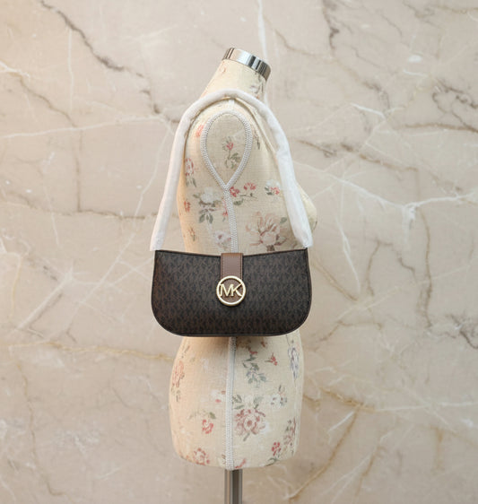 MICHAEL KORS CARMEN LEATHER POUCHETTE SHOULDER BAG ONLY