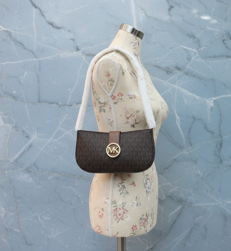MICHAEL KORS CARMEN LEATHER POUCHETTE SHOULDER BAG ONLY