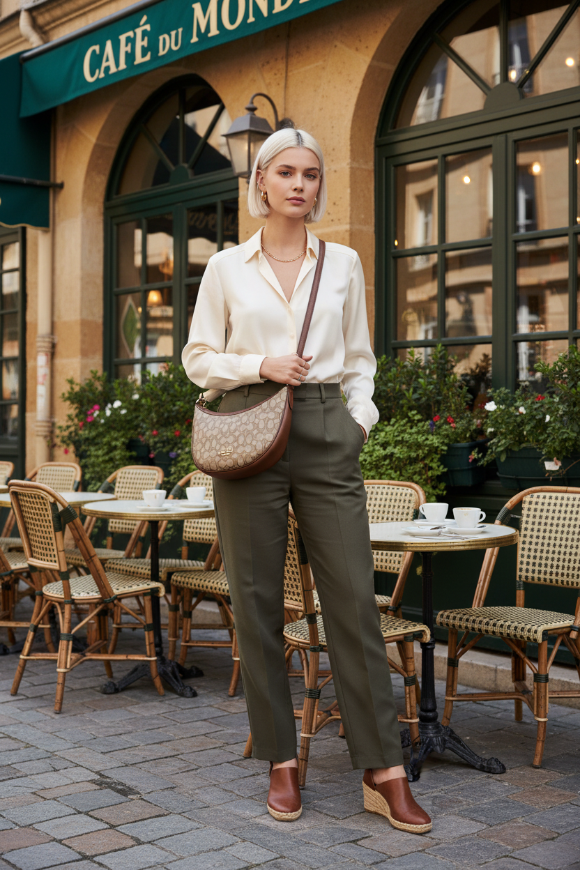 COACH ARIA SHOULDER BAG/CROSSBODY BAG IN SIGNATURE JACQUARD KHAKI
