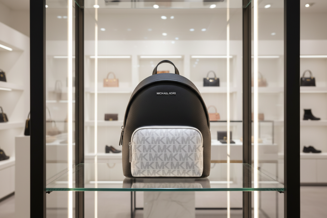 MICHAEL KORS MEDIUM ERIN BACKPACK SIGNATURE BLACK/WHITE