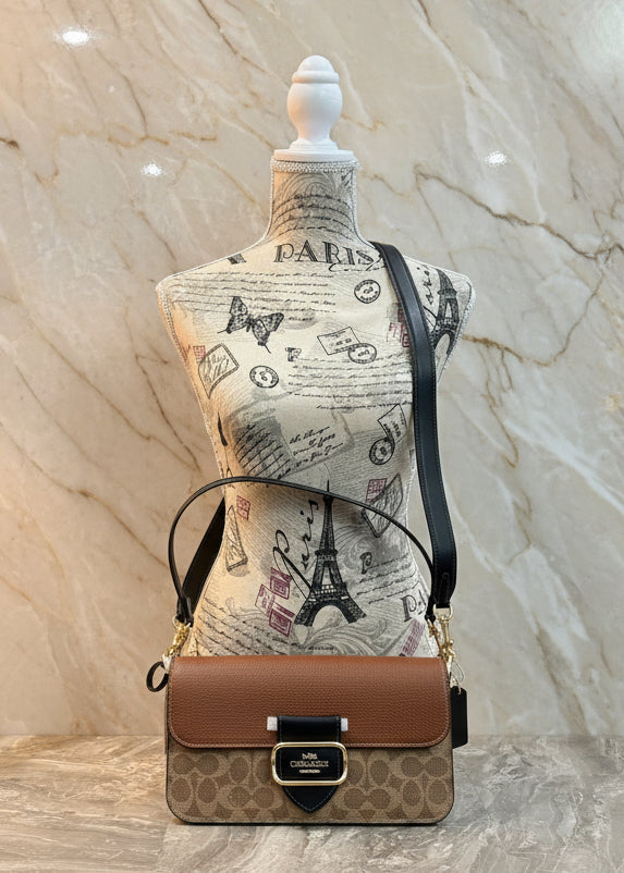 حقيبة كتف/حقيبة كروس بودي من كوتش مورغان بتصميم متعدد الألوان - كاكي متعدد