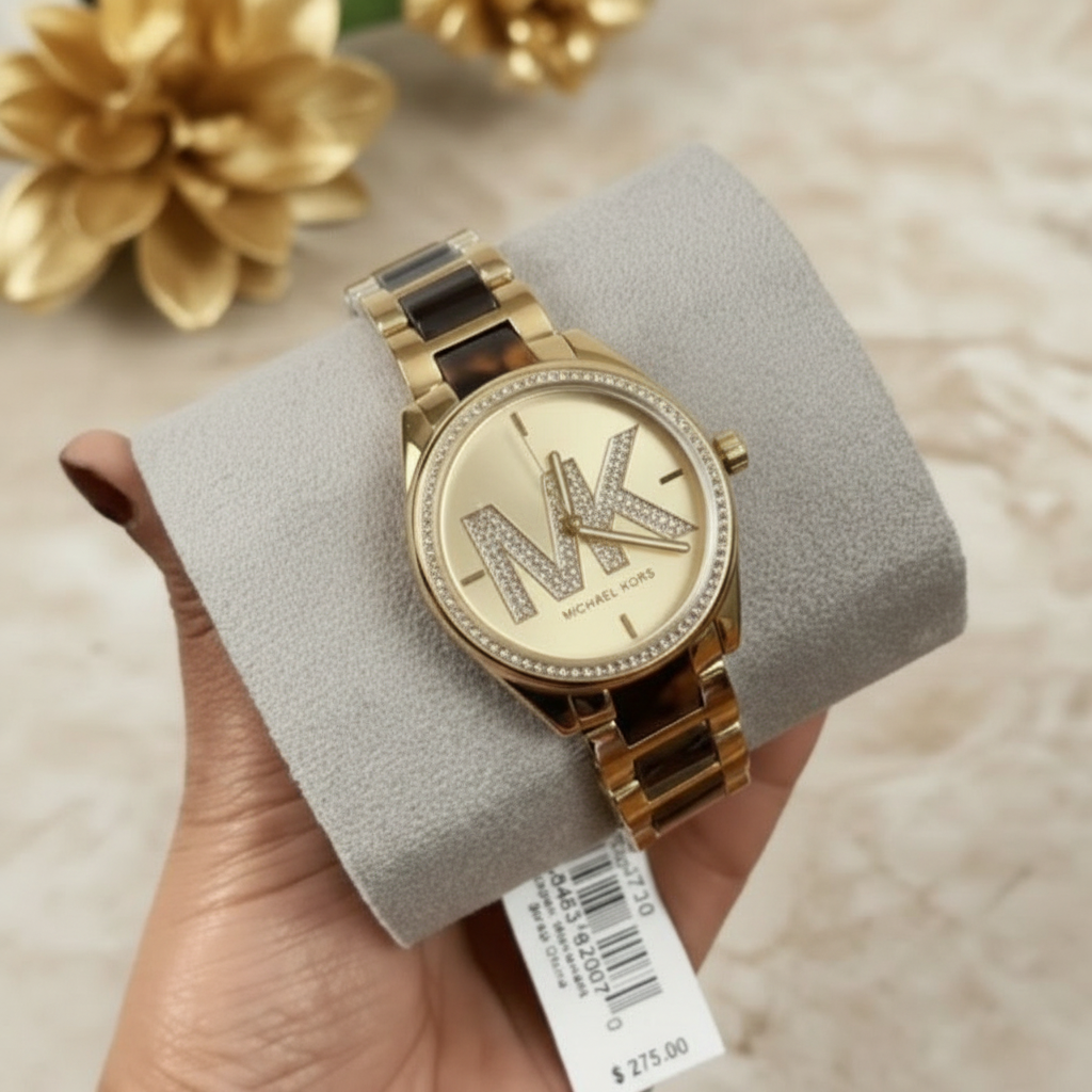 MICHAEL KORS JANELLE WATCH - TRANSLUCENT BROWN - GOLD