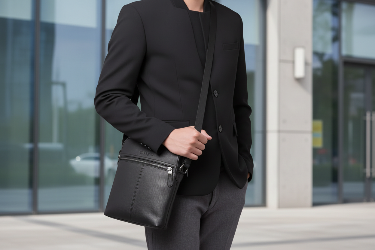 COACH HOUSTON FLIGHT BAG - SMOOTH LEATHER BLACK