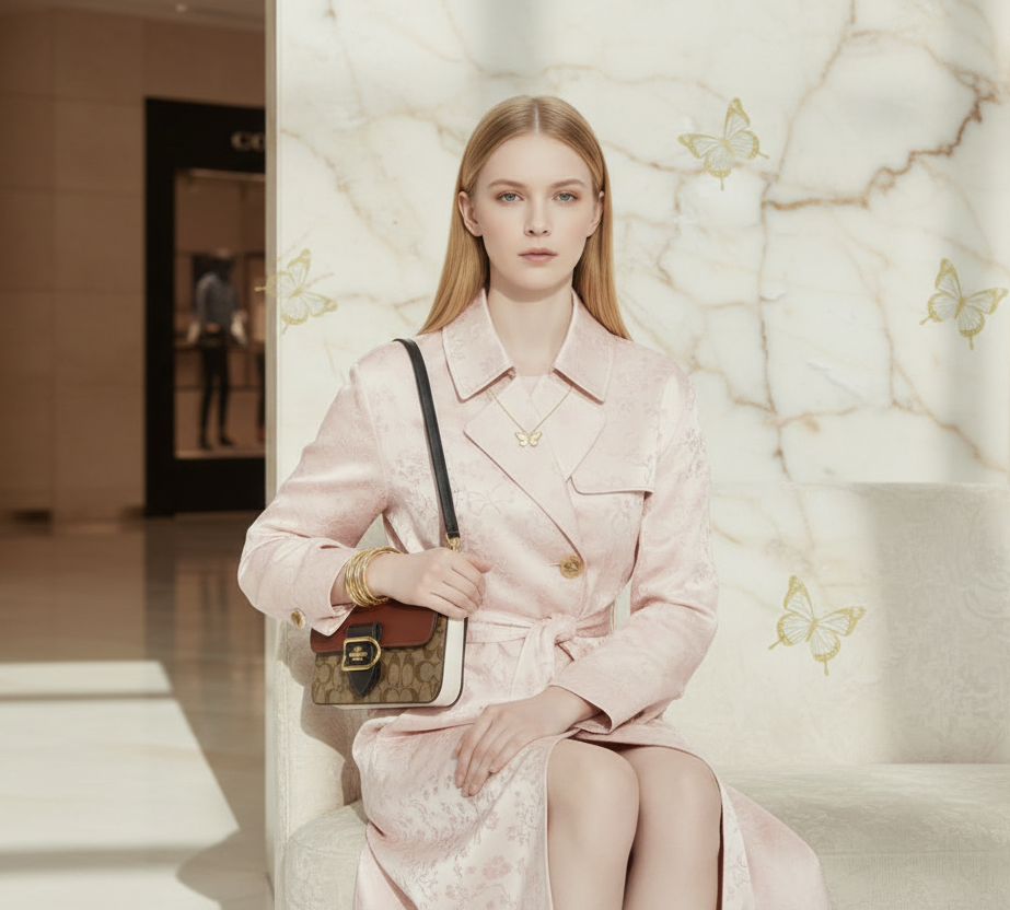 حقيبة كتف/حقيبة كروس بودي من كوتش مورغان بتصميم متعدد الألوان - كاكي متعدد