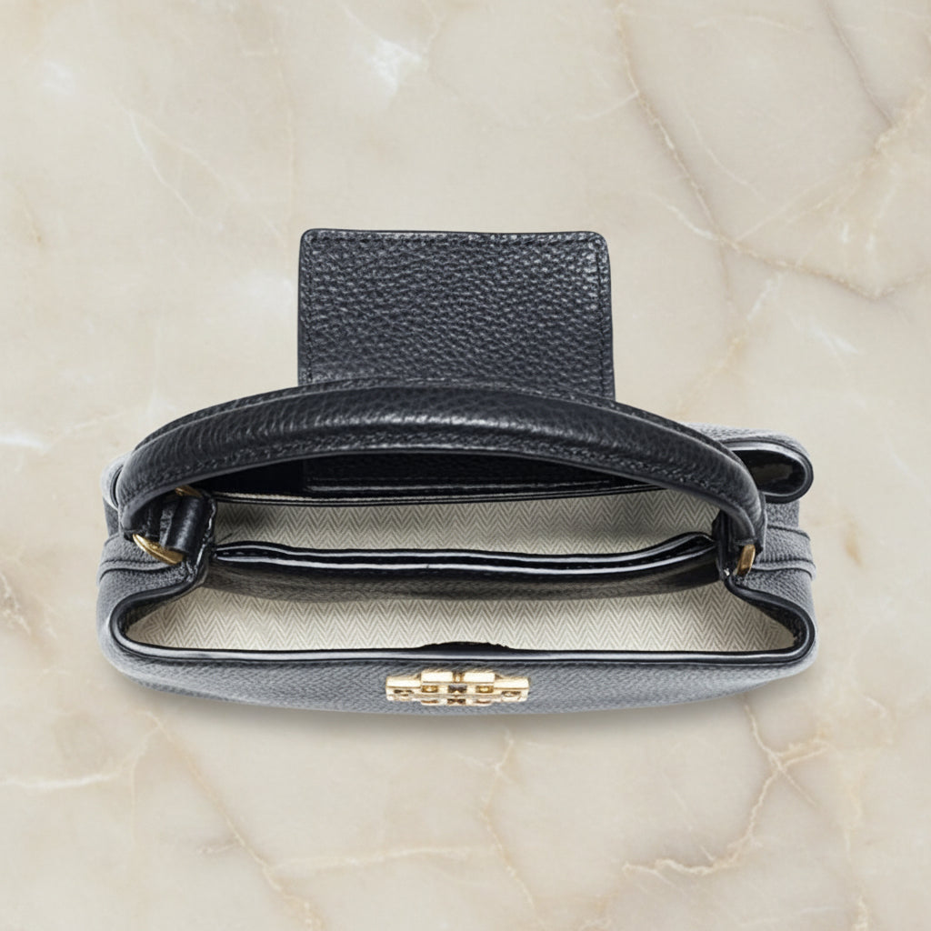 TORY BURCH MICRO BRITTEN SATCHEL - BLACK