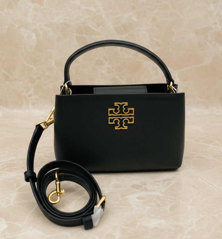 TORY BURCH MICRO BRITTEN SATCHEL - BLACK