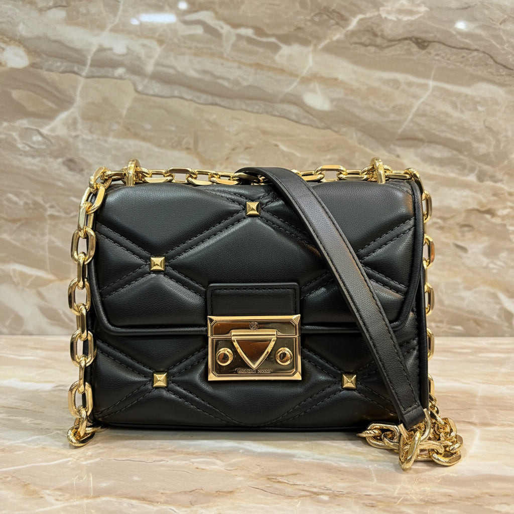 MICHAEL KORS SERENA VEGAN FLAP QUILTED CONVERTIBLE CHAIN SHOULDER BAG/CROSSBODY BAG
