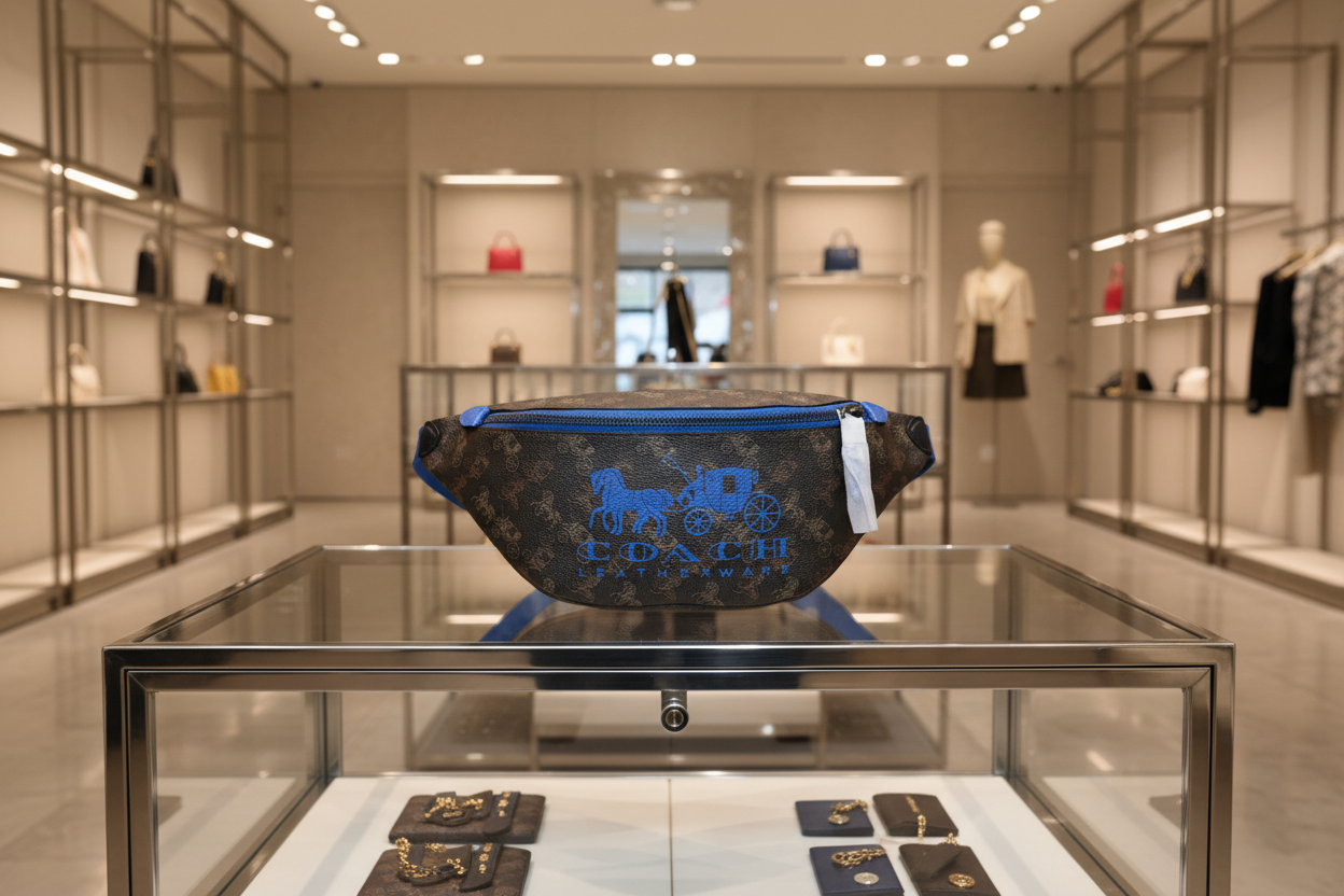 حقيبة خصر/صدر/حقيبة جسم مطبوعة بشعار شركة كوتش تشارتر للخيول والعربات