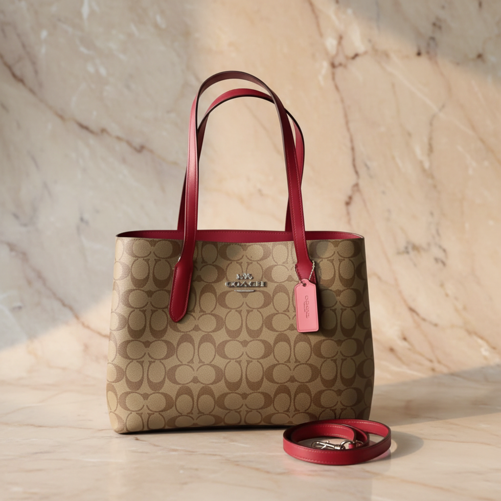 COACH AVENUE CARRYALL IN SIGNATURE BROWN/PINK