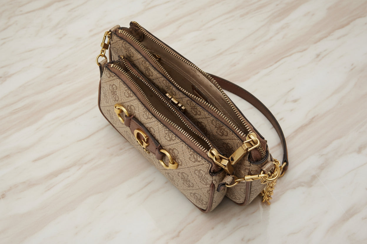 GUESS IZZY DOUBLE POUCH CROSSBODY