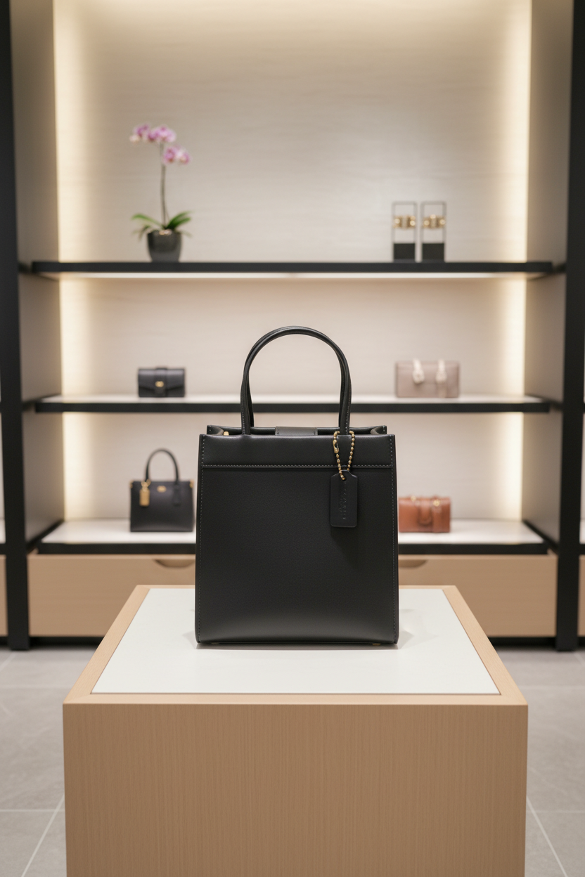 COACH CASHIN MINI TOTE - BLACK ( BOUTIQUE STORE )
