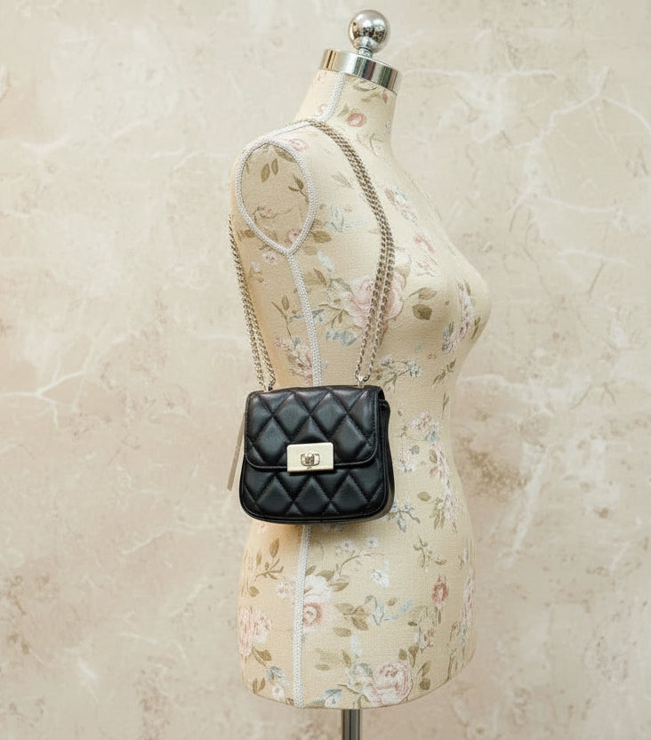 KATE SPADE CAREY MICRO FLAP QUILTED SQUARE LEATHER CROSSBODY