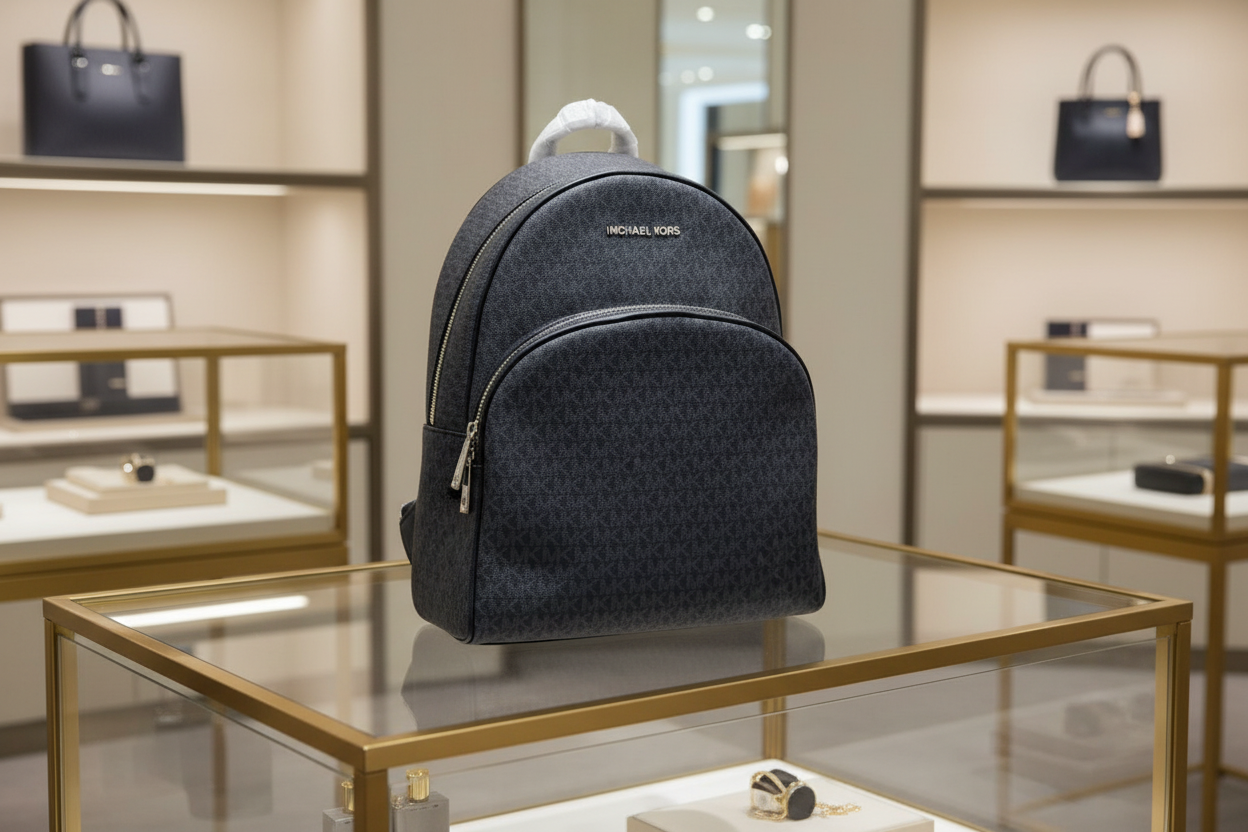 MICHAEL KORS ABBEY BACKPACK LARGE - SIGNATURE BLACK