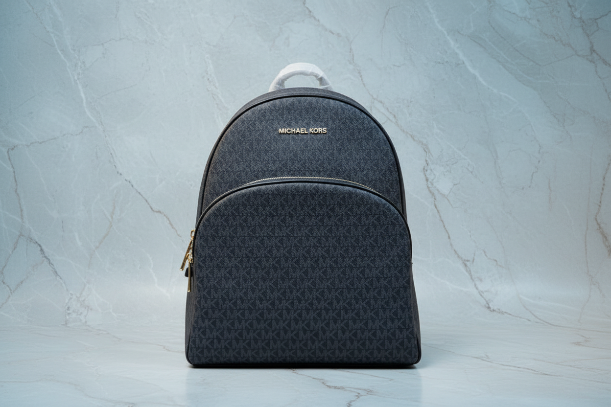 MICHAEL KORS ABBEY BACKPACK LARGE - SIGNATURE BLACK