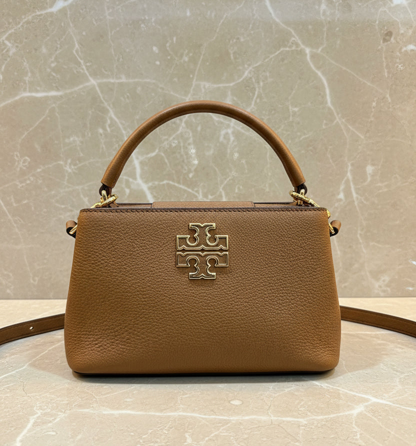 TORY MICRO BRITTEN SATCHEL -  BROWN