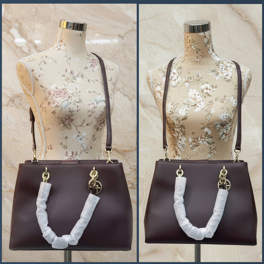MICHAEL KORS CYNTHIA SATCHEL - SAFFIANO LEATHER - BAROLO COLOR MEDIUM