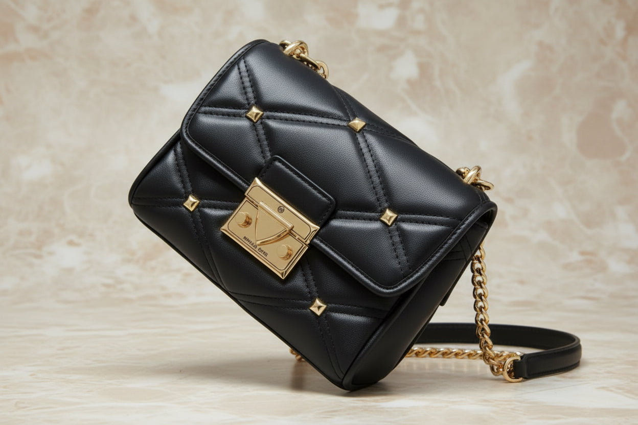 MICHAEL KORS SERENA VEGAN FLAP QUILTED CONVERTIBLE CHAIN SHOULDER BAG/CROSSBODY BAG